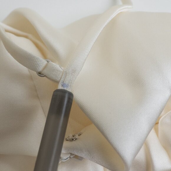 Zara Ivory Satin Ruched Maxi Dress - Picture 12 of 13